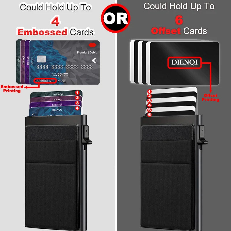 Anti Rfid Credit Card Holder Men Minimalist Wallets Thin Slim Mini Luxury Metal Bank ID Cardholer Case Wallet for Men Carteras