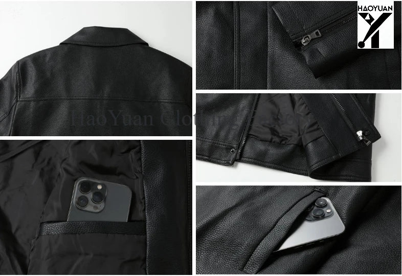 Men's Cycling Jacket Retro Casual Loose Cool Outdoor Cycling Hiking Camping Travel Home Workwear Men's Motorcycle Leather Jacket