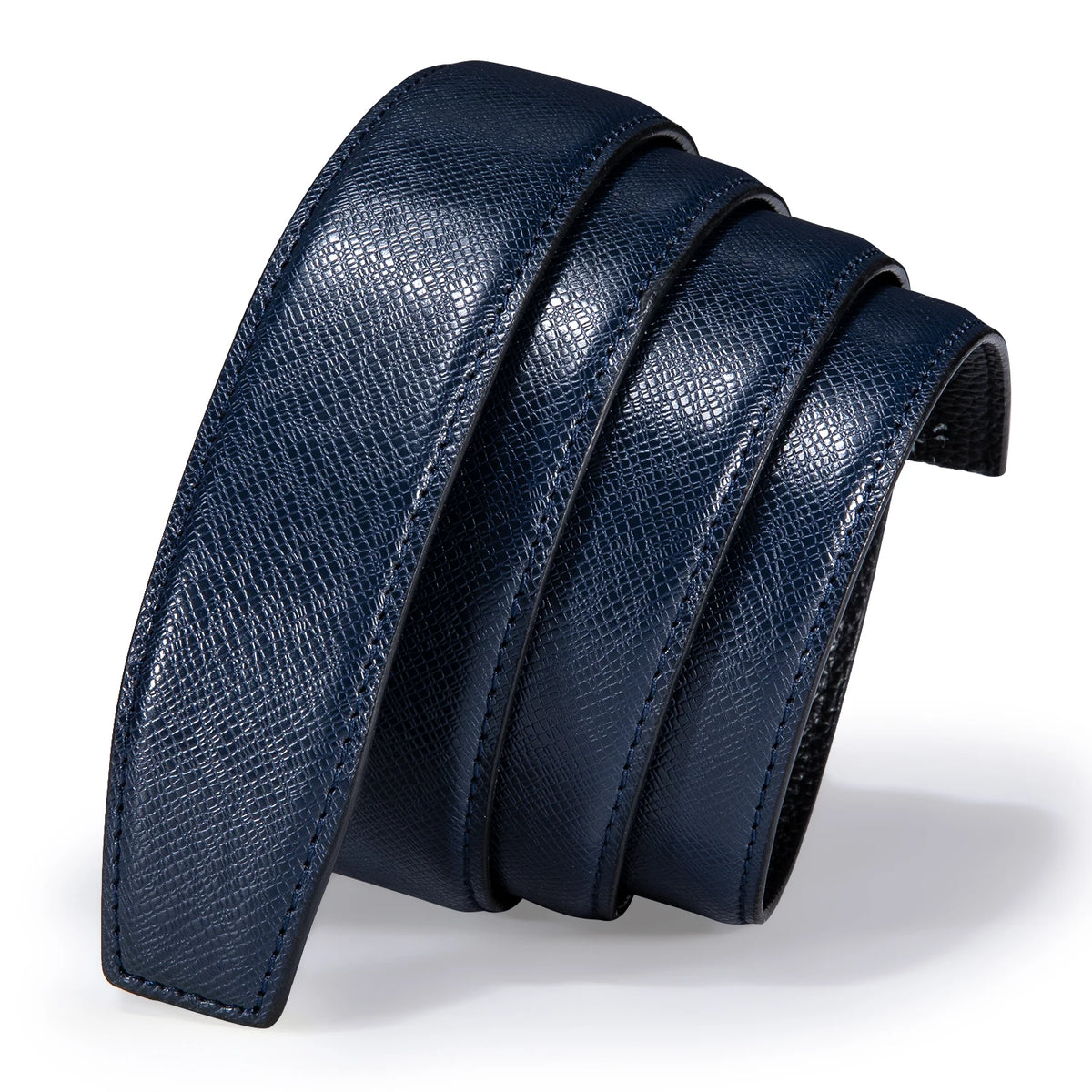 3.5cm wide Luxury Leather Belts for Men Automatic Buckle Blue Men's Belt without Buckle 130CM