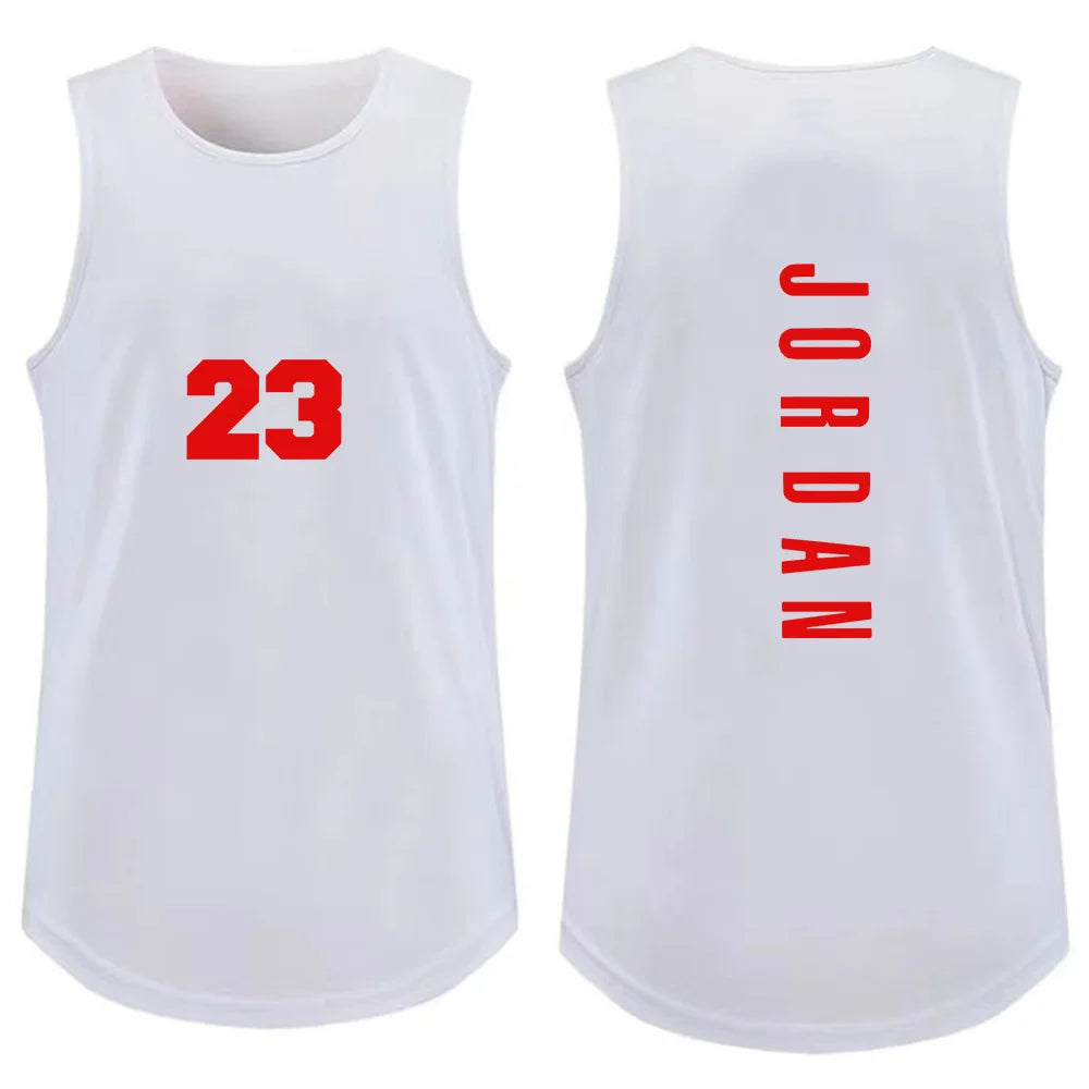 Men's Vest Fashion Gym T-Shirt Casual Breathable Sleeveless Outdoor Basketball Sports Vest Summer Street Loose T-Shirt
