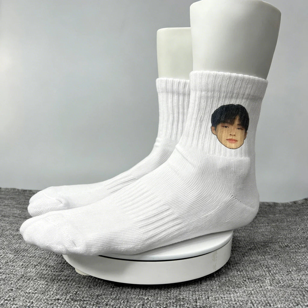 Custom Photo Socks for Men & Women, Warm Personalized Funny Face Picture Printed Socks, Custom Design Sports & Football Socks