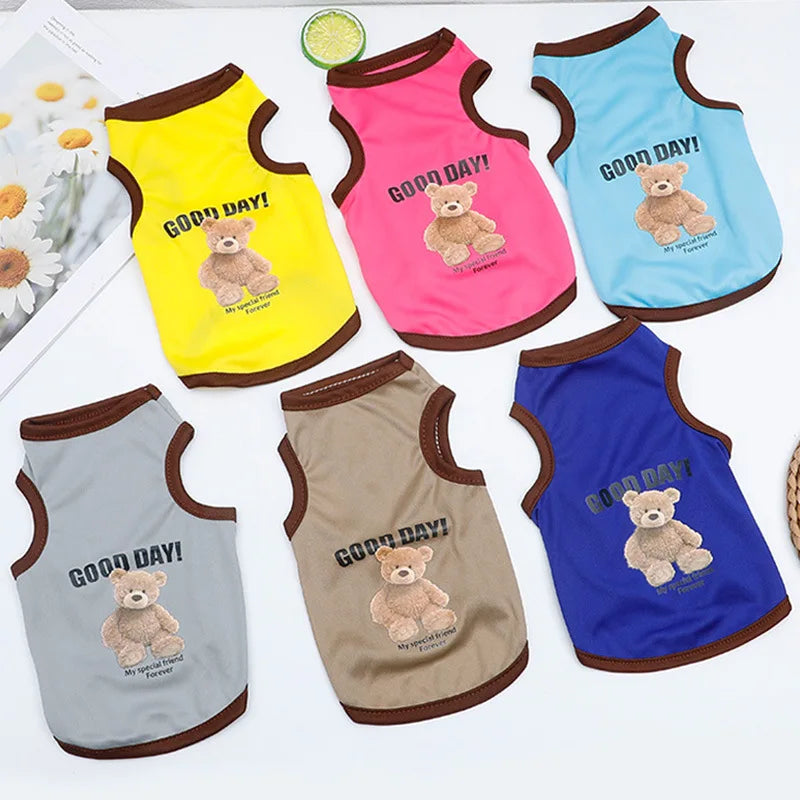 Pet Clothes Summer Breathable Puppy Clothes Cat Clothes Summer Dog Vest Breathable Thin Corgi Clothes Dog Costume