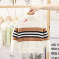 2-6 Years Autumn Winter Boys Sweater Stripe Design Full Sleeve High Collar Knitting Shirt For Kids Children Handsome Knitwear