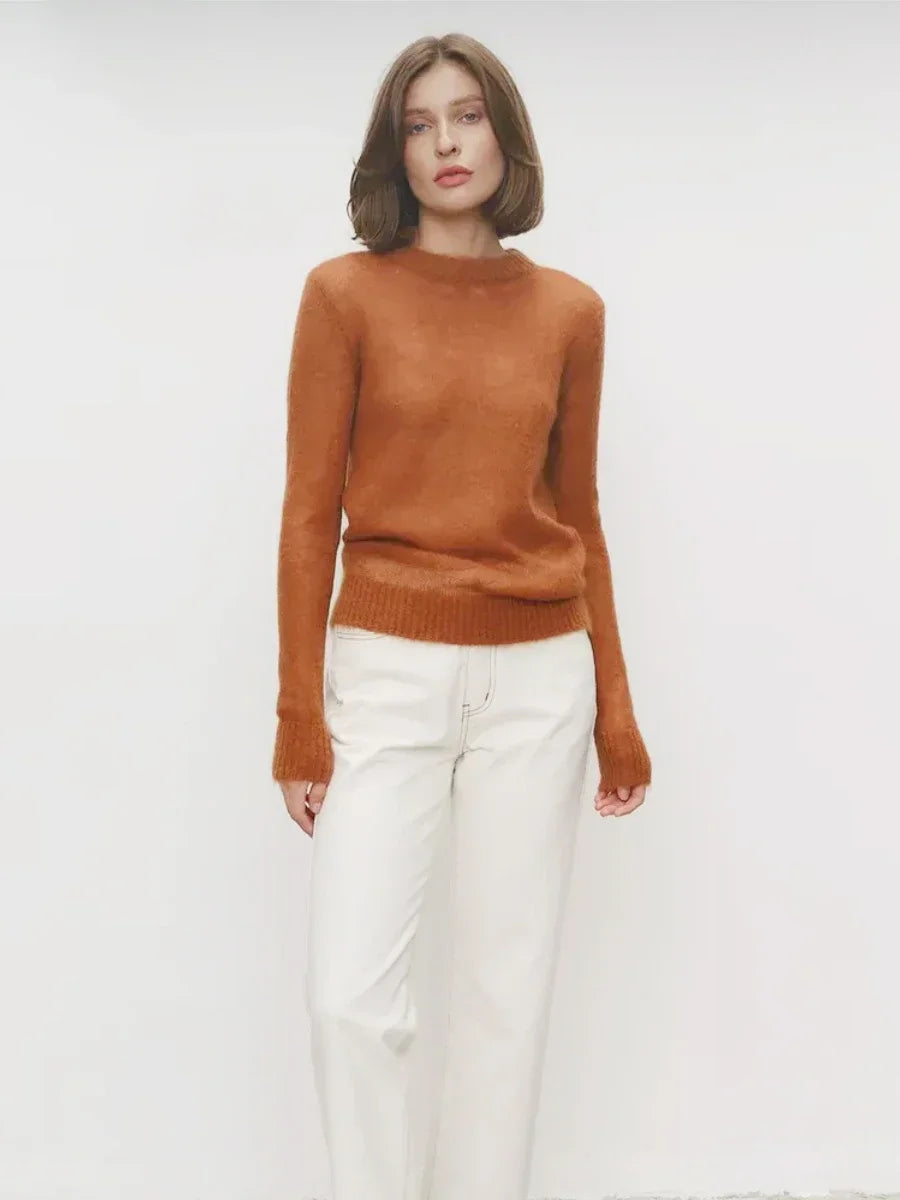 Wolfeel Summer Autumn Elegant Slim Fit Sweater New Women's Jumpers Casual Chic Round Neck Long Sleeved Fashion Loose Pullovers