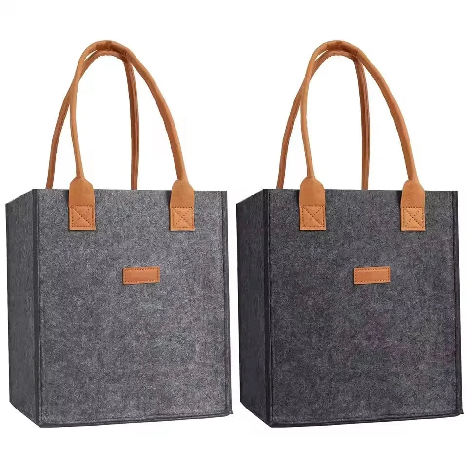 6 Bottle Wine Carrier with Divider Felt Wine Storage Tote Bag Portable Wine Gift Bag Red Wine Storage Box with Handle