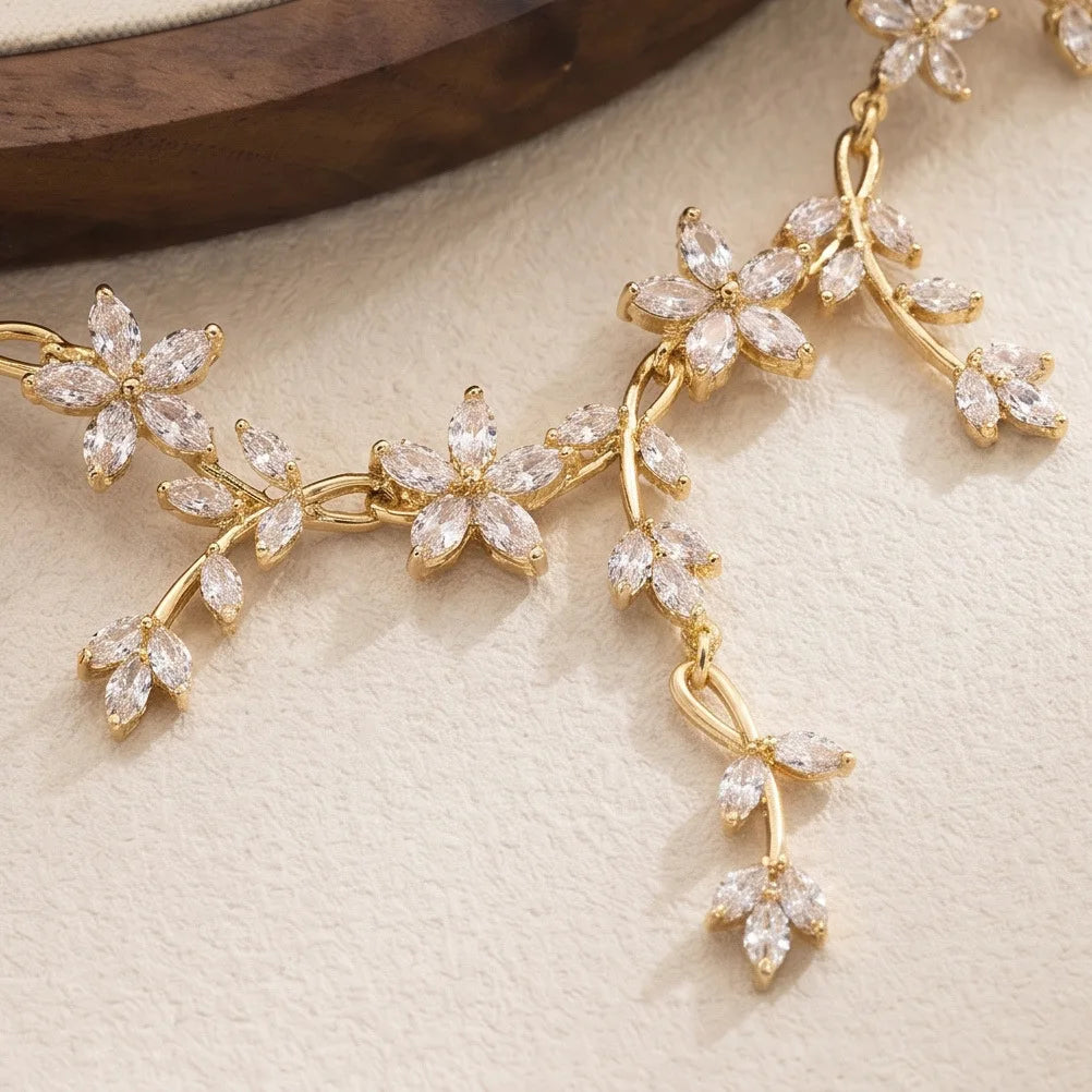 Luxury Jewelry Sets For Women Crystal Bridal Necklace Earring Set Party Prom Wedding Bride Necklace Jewelry Accessories Gift