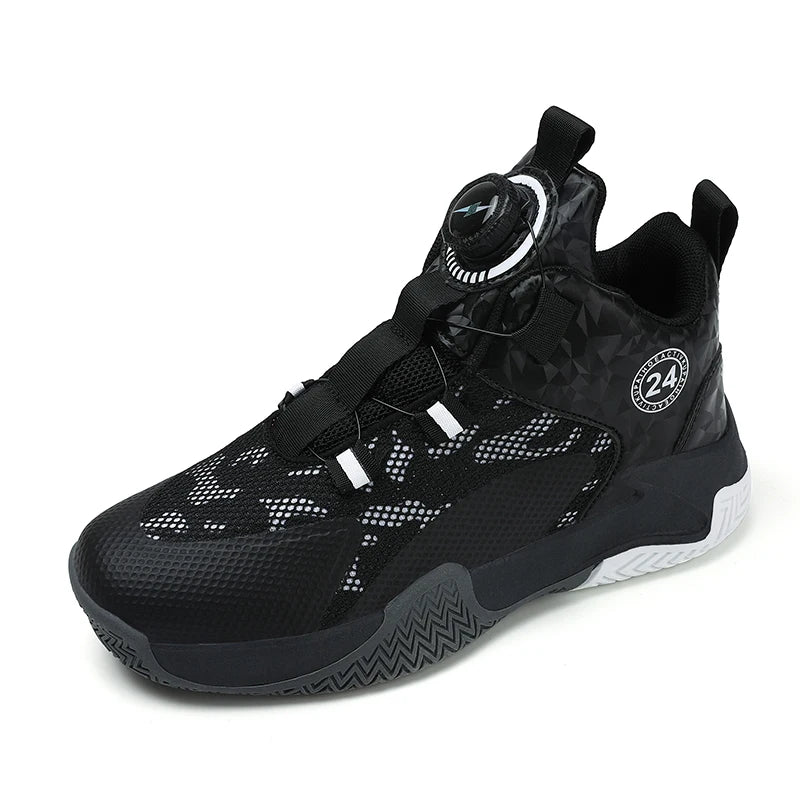 Yellow Children's Basketball Shoes Mesh Breathable Sports Shoes For Teenagers Non-Slip Wear-Resistant Basketball Sneakers Kids
