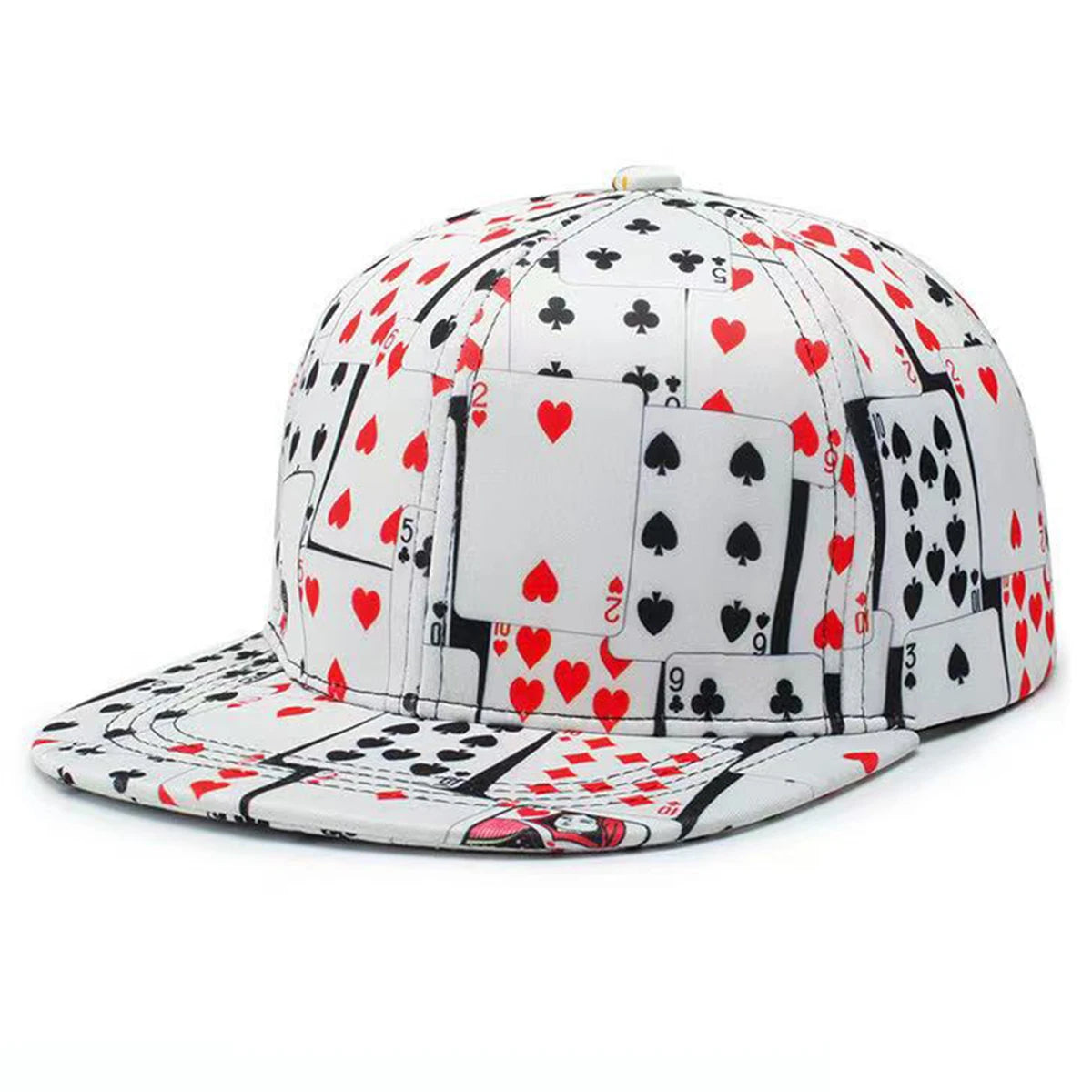 Unisex Poker Card Printed Hip-hop Hats Spring Autumn Outdoor Adjustable Casual Baseball Caps Sunscreen Hat Sports Cap