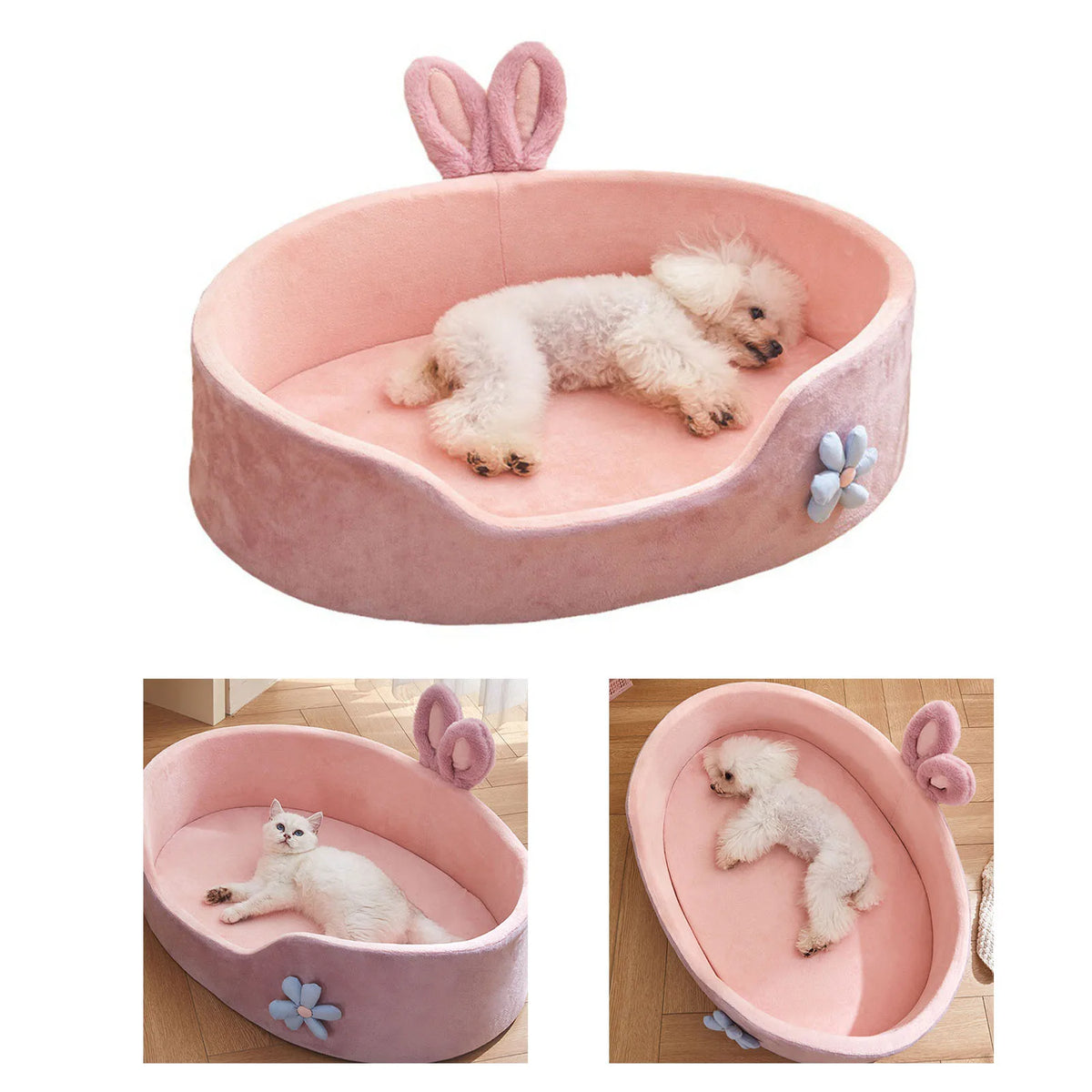 Soft Pet Bed Detachable Pet Bed Pink Pet Bed Detachable Washable Dog Sleeping Bed Soft Comfortable Warm Cat Bed for Four Seasons