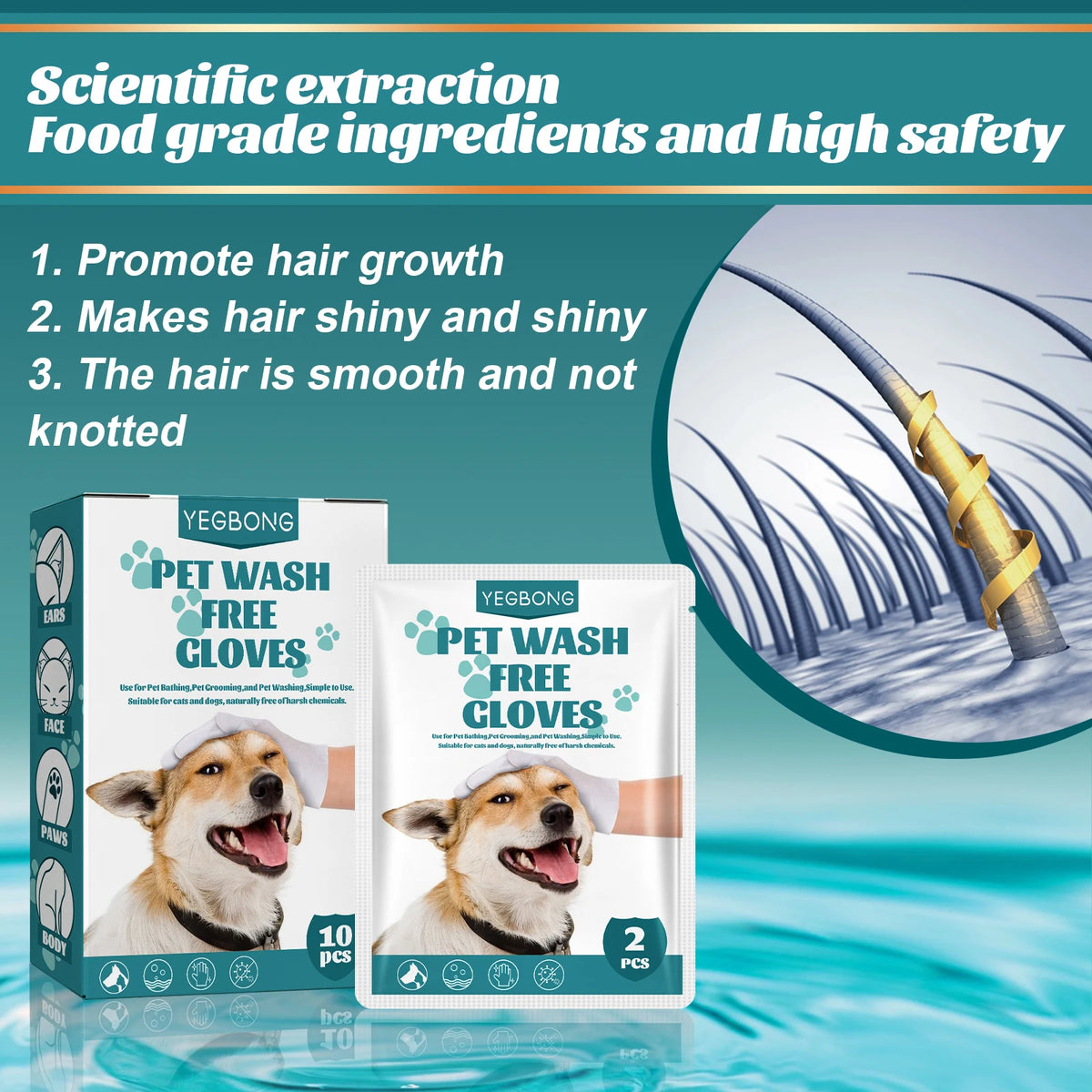 Pet Wash Free Gloves Dry Cleaning Gloves Remove Odors Clean Dirt Portable Pet Daily Cleaning Skin Care Dogs Cats Spa Bath Glove