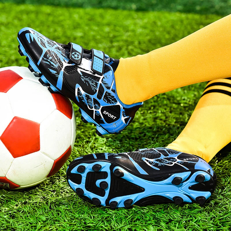 Kids Soccer Shoes FG/TF Football Boots Boys Outdoor Cleats Grass Futsal Cleats Training Sport Footwear Size 33-38