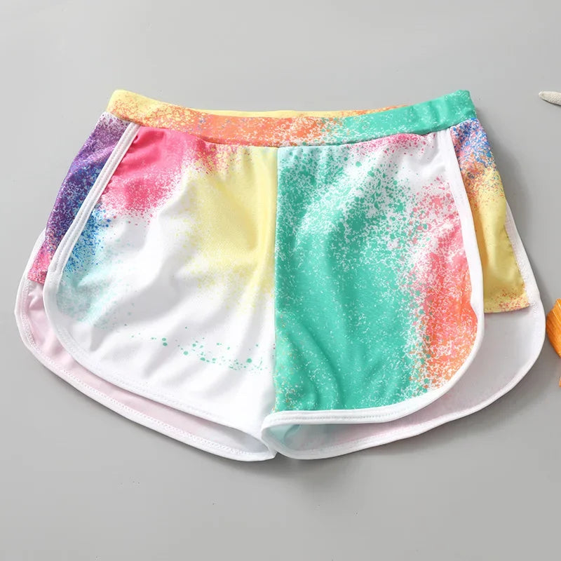 Girls Swimsuit Fashion Split Two-piece Swimwear Sets for Kids Sunscreen Quick Dry Long Sleeve Swimming Suits Teen Beach Clothing