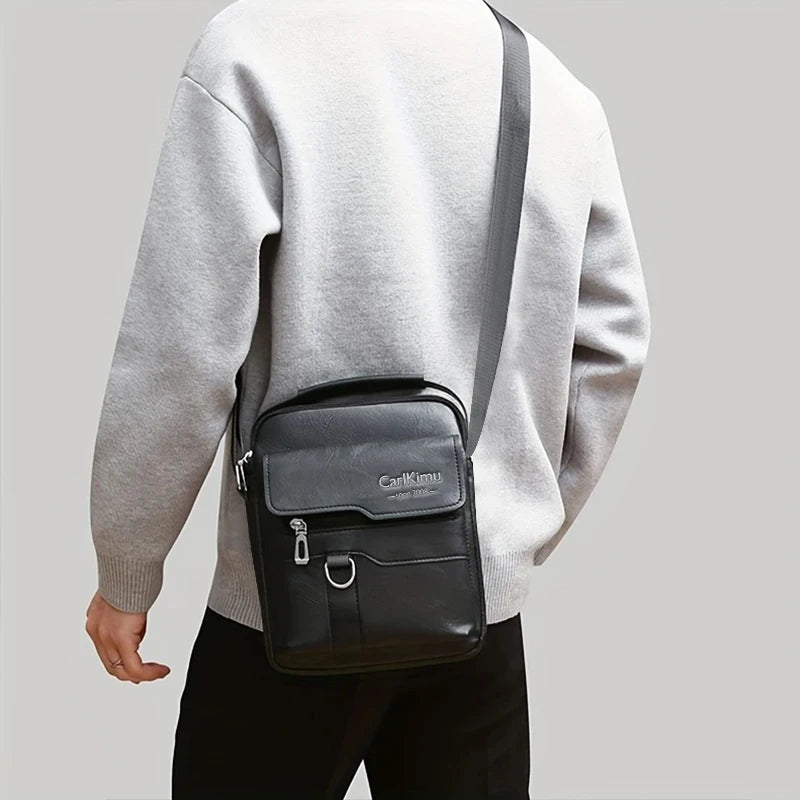 Men's Bags Can Be Carried On One Shoulder With a Slanted Strap. Made of PU Material, They Are Suitable for Business Outings.