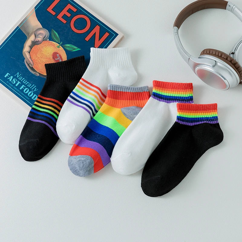 5 pairs of men's sports socks for all seasons, comfortable, sweat absorbing, breathable, casual, business and sports socks