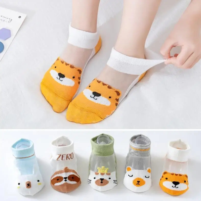Kids Socks 5 Pairs/Lot Spring Summer Cotton Girls Socks Cute Flowers Pattern for Children Baby Little Girl Clothing Accessories