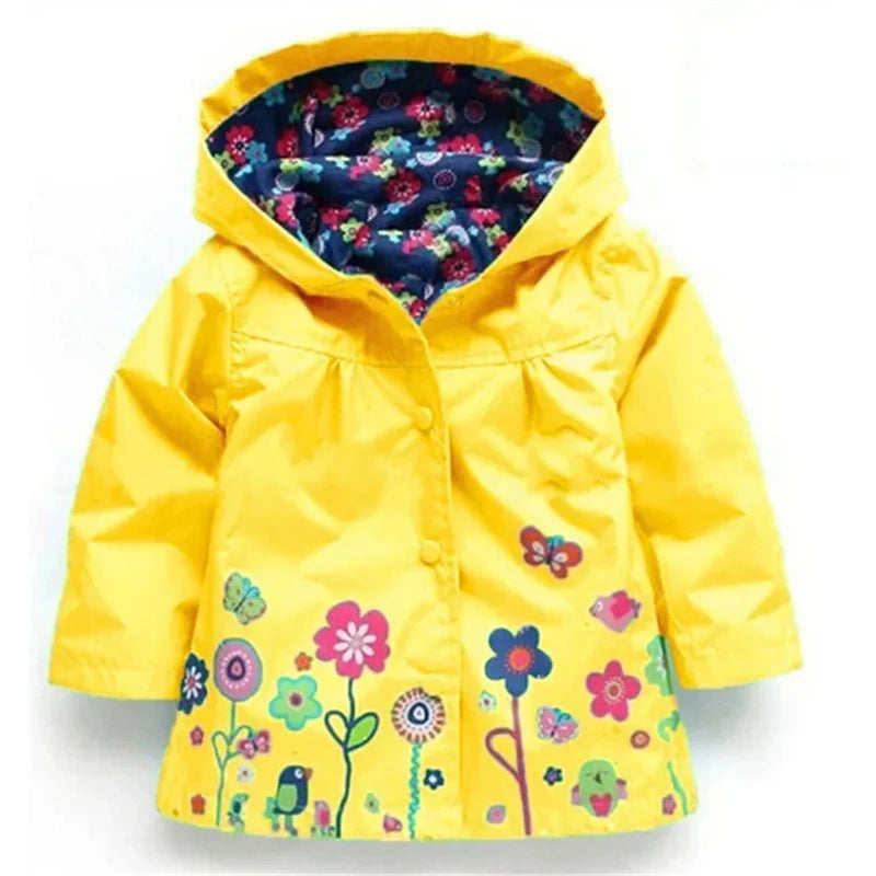 Children's Clothing Coat Hooded Waterproof Jacket Boys Long Sleeve Rainwear For Spring And Autumn Windproof Outdoor Girl Clothes