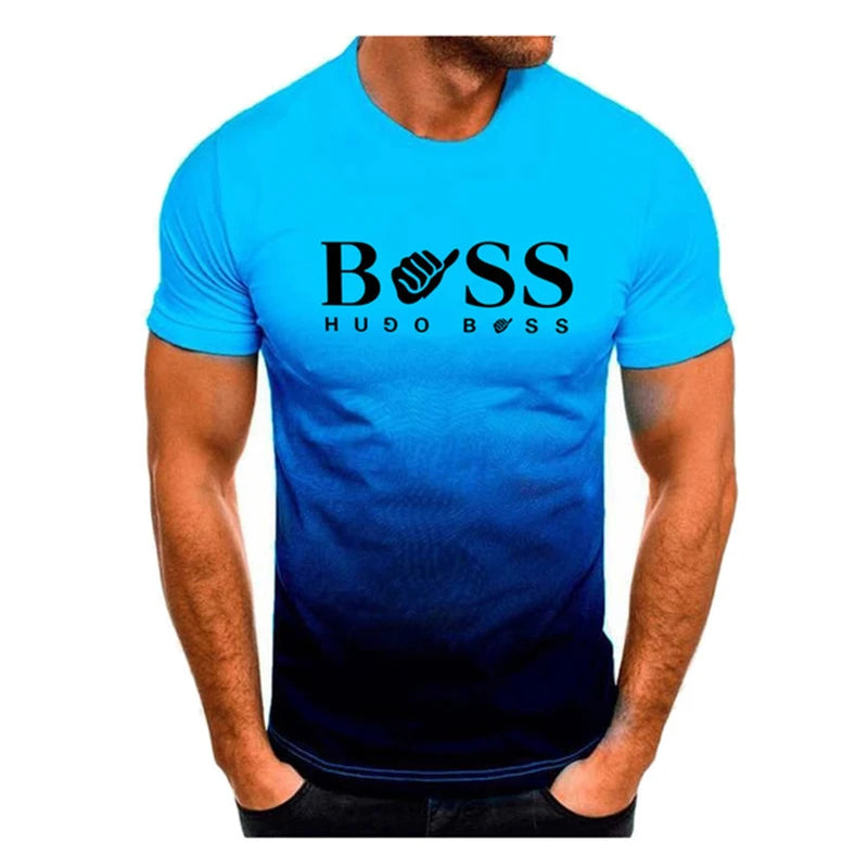 Summer Men's Clothing Whatever Print Short Sleeve Men Trend Products Sports Top Gym Tee Quick Dry T Shirt Male Gradient T shirts
