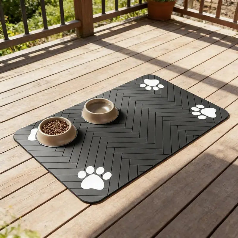 Pet Feeding Mat-Absorbent Pet Placemat For Food And Water Bowl With Waterproof Rubber Backing Quick Dry Water Mat For Dog Cat