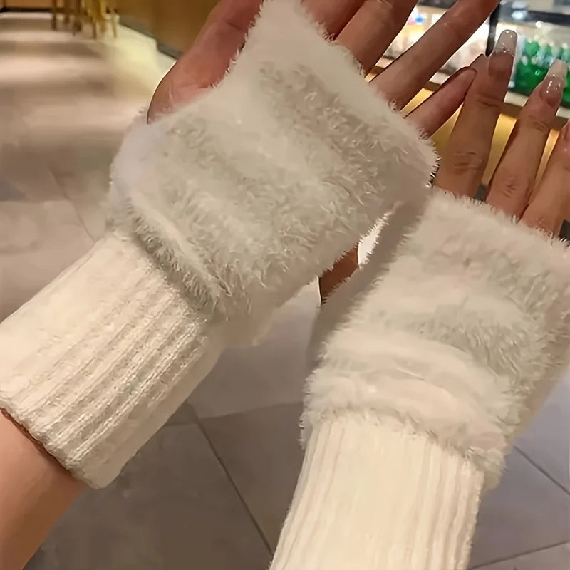 Hand Washable Fingerless Gloves for Women: Comfortable Soft Warm Design, Fashionable Winter Gloves for Cold Weather & Casual Use