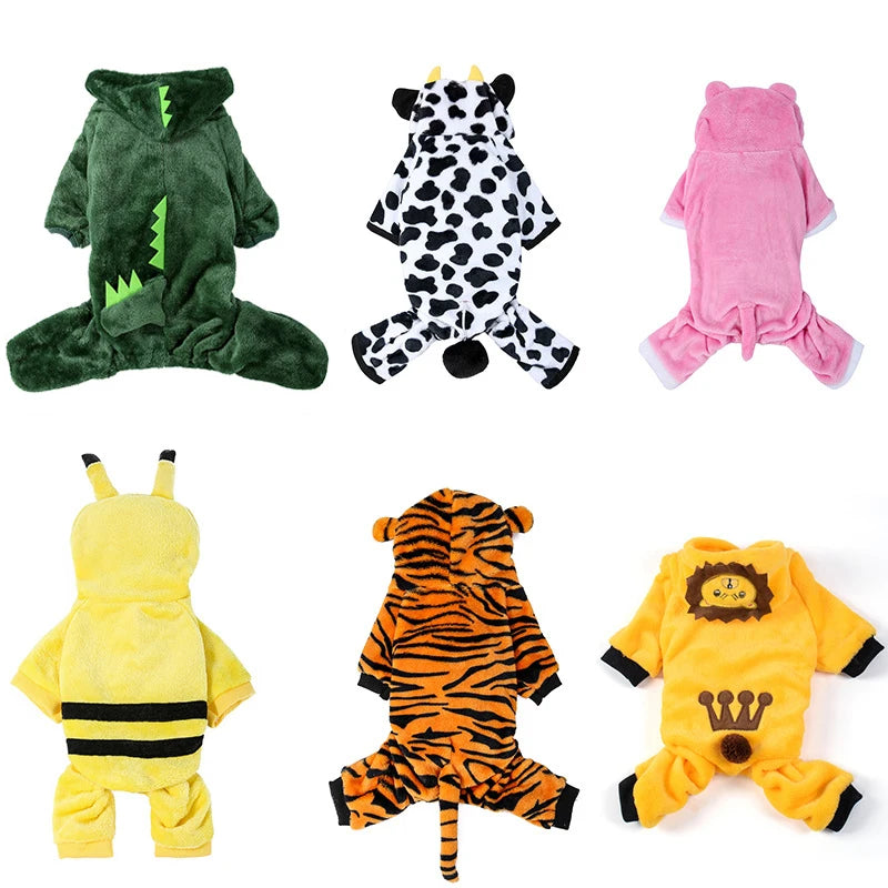 Pet Dog Clothes Soft Warm Fleece Dogs Jumpsuits Pet Clothing for Small Dogs Puppy Cats Clothes Chihuahua Yorkshire Costume Coat