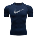 Men Compression Running T Shirt Fitness Print Tight Short Sleeve Tshirt Training Jogging Shirt Gym Sportswear Quick Dry Rashgard