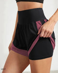Women's sports shorts, sportswear, double-layer running shorts, 2-in-1 beach shorts, summer gym fitness training, jogging shorts