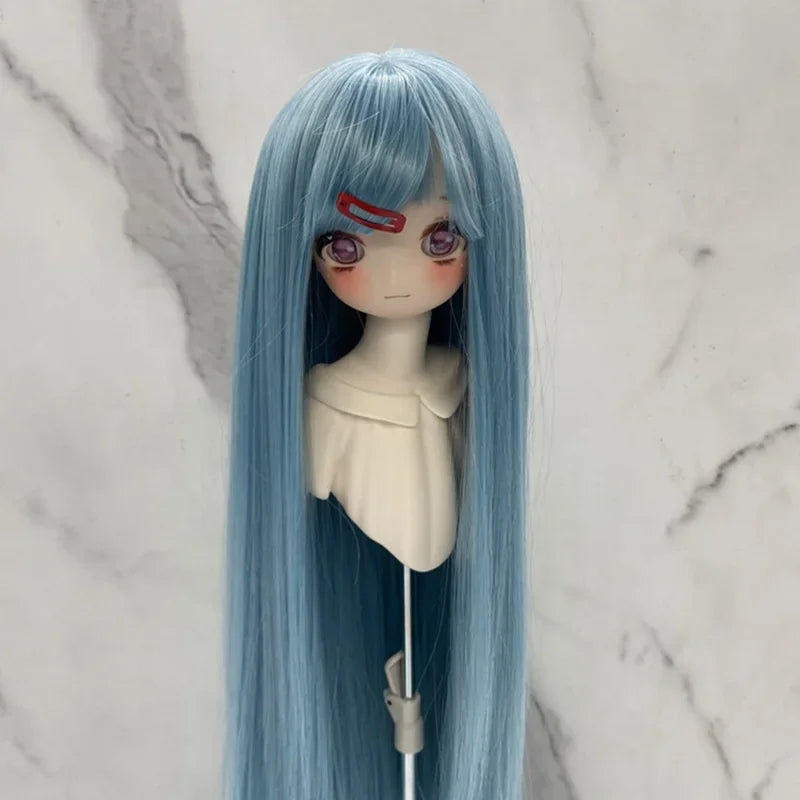 New 1/3 & 1/4 & 1/6 Bjd Doll's Wig with Bangs Long Straight Wig Girls Diy Makeup Accessories