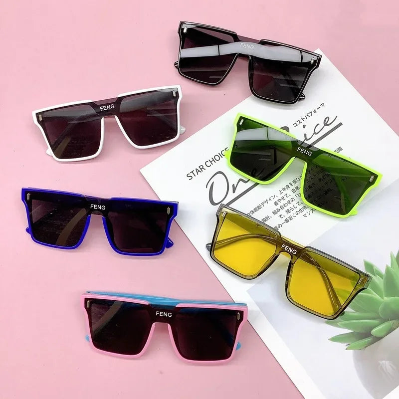 Korean Style Kids Sunglasses Children Boy Girl Retro Cute Square Frame Sun Glasses UV400 Eyewear