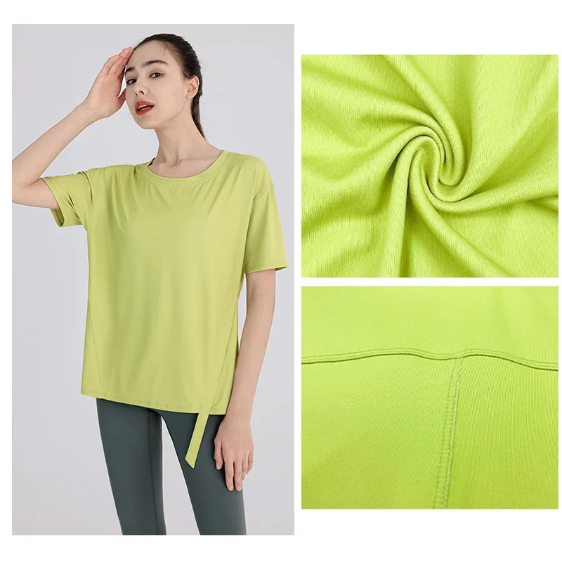 Sports Blouses Woman Dance Sports Practice Clothes Loose Fit Top for Fitness Female Short Sleeve Tee Training T-shirt for Women