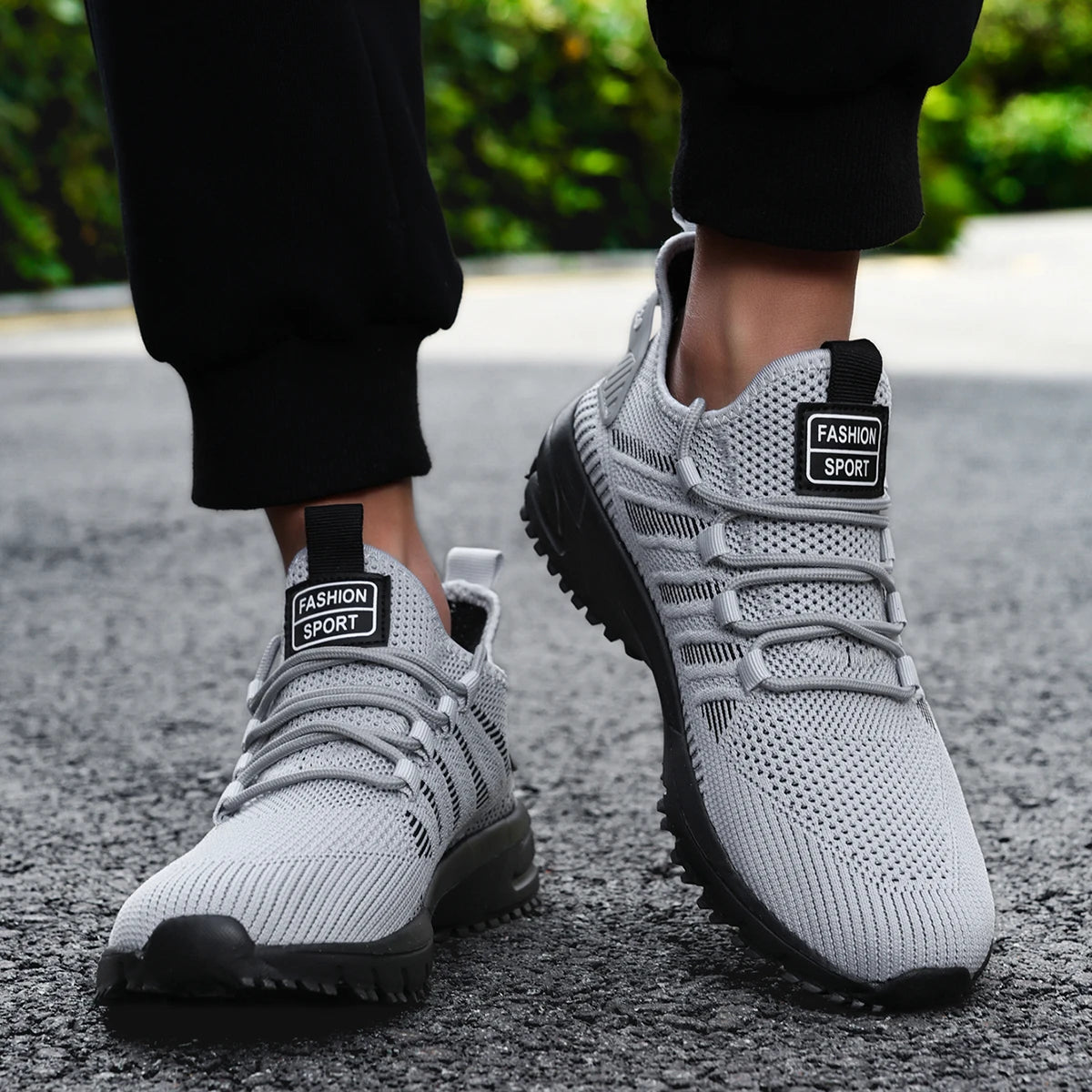 Men Casual Sport Shoes Breathable Lightweight Sneakers Outdoor Mesh Black Running Shoes Athletic Jogging Tenis Walking Shoes