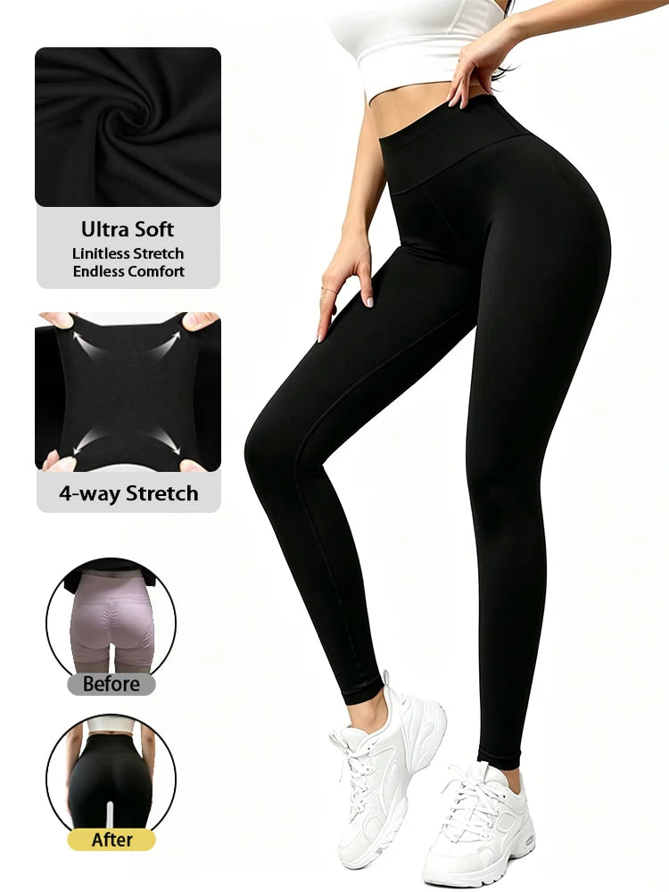 New High-Waisted Black Sports Tights for Women, Hip-Lifting yoga Pants, Suitable for Running, Fitness, yoga and Daily Training