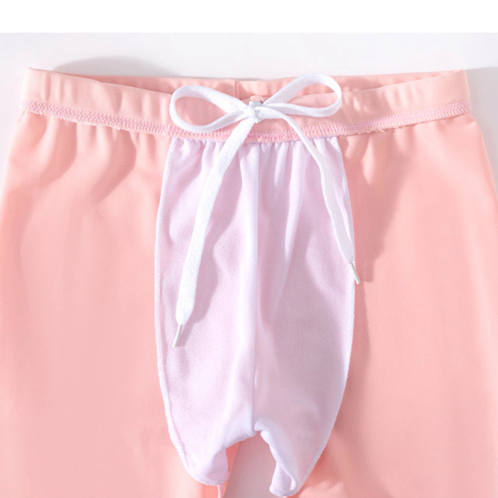 Kids Girls Print Swimsuit Long Sleeve Top with Shorts Pants Sun Protection Swimwear Rash Guard Beach Pool Bathing Suit Wetsuit