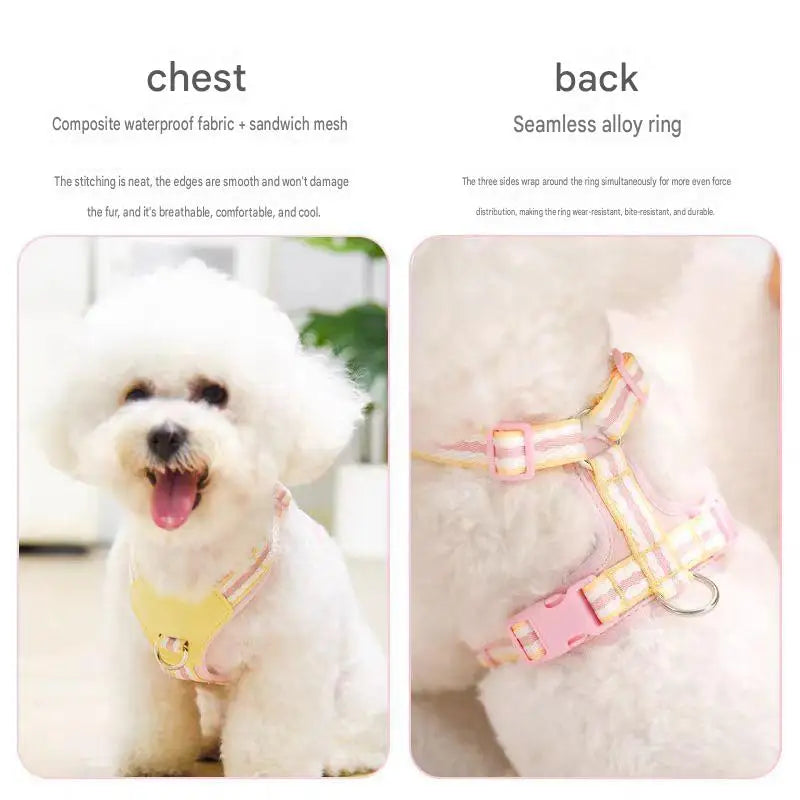 Dog/Pet Harnesses No Pull with Dog Collar Breathable Dog Harness Leash Adjustable Chest Strap For Small Puppy Outdoor Walking