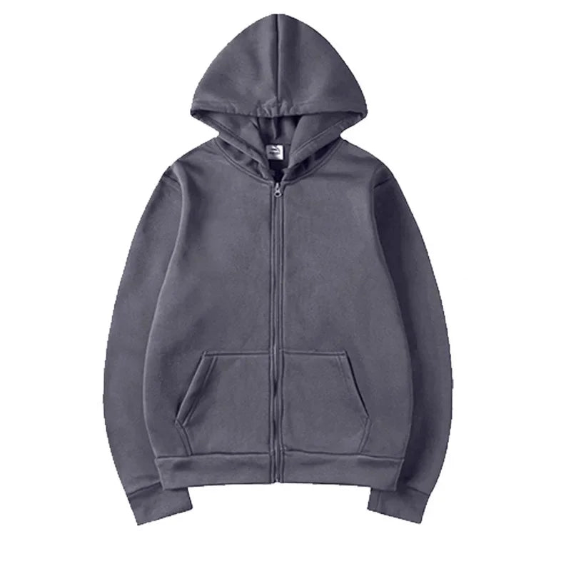 Fall Men's Lady Casual Long Sleeve Hoodie Sweatshirt Jacket with Zipper - Ideal for Relaxed Outings & Male Couple Fashion