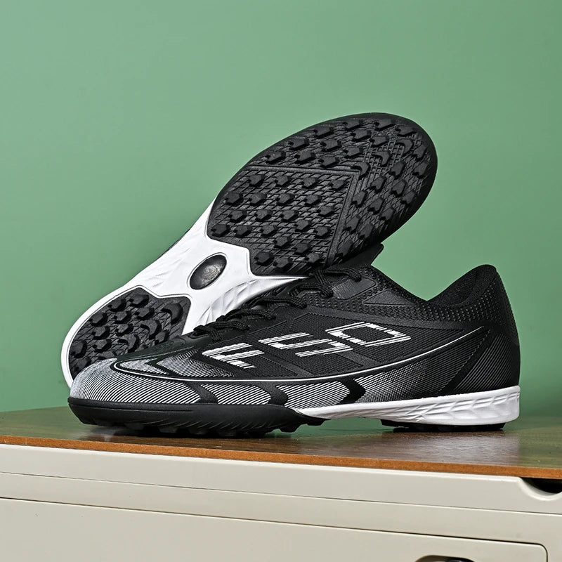 Youth Adult High‑Top Soccer Shoes TF Turf Cleats Breathable Knit Sock Ankle Design Non‑Slip Training Football Sneakers