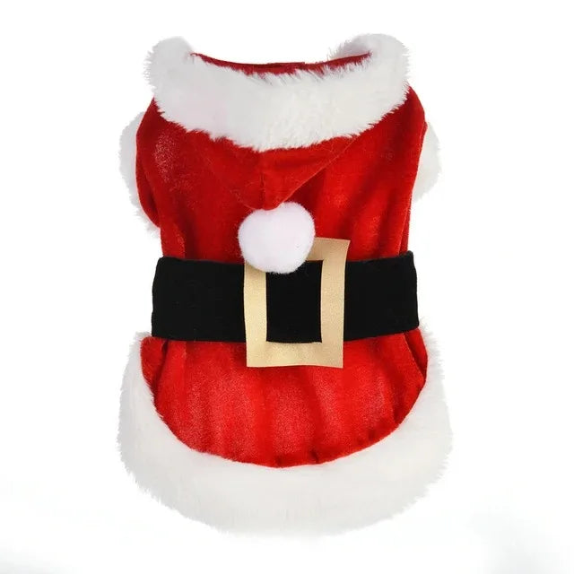 Santa Christmas Costume Clothes for Pet Small Dogs Winter Dog Hooded Coat Jackets Puppy Cat Clothing Chihuahua Yorkie Gift