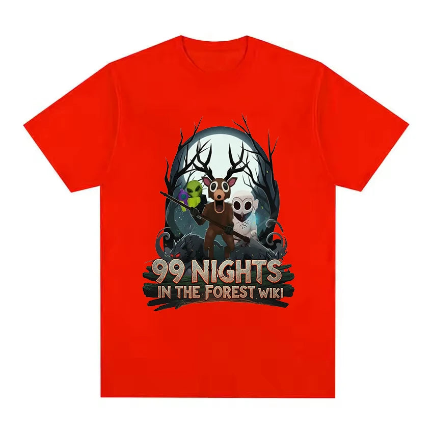 Game 99 Nights in The Forest Kids T-shirt for Boy Girl Cartoon Print Short Sleeve Tops Casual Breathable Tee Children's Clothing