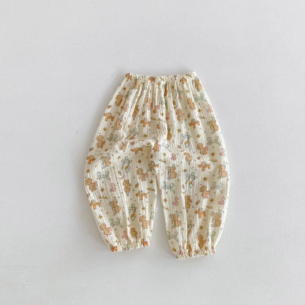 Baby Boys And Girls Summer Clothing Children's Anti Mosquito Pants Loose Casual Printed Cartoon Trousers Kids Clothes Harem Pant