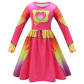 Kids Fly Sleeve Casual Dress Girls SuperKitties Costumes Cosplay Princess Dresses Fashionable trend dress Birthday Vestidos Gift