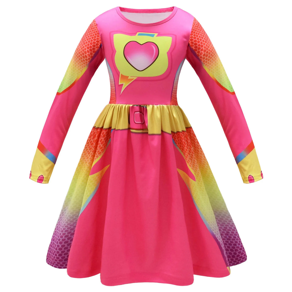 Kids Fly Sleeve Casual Dress Girls SuperKitties Costumes Cosplay Princess Dresses Fashionable trend dress Birthday Vestidos Gift