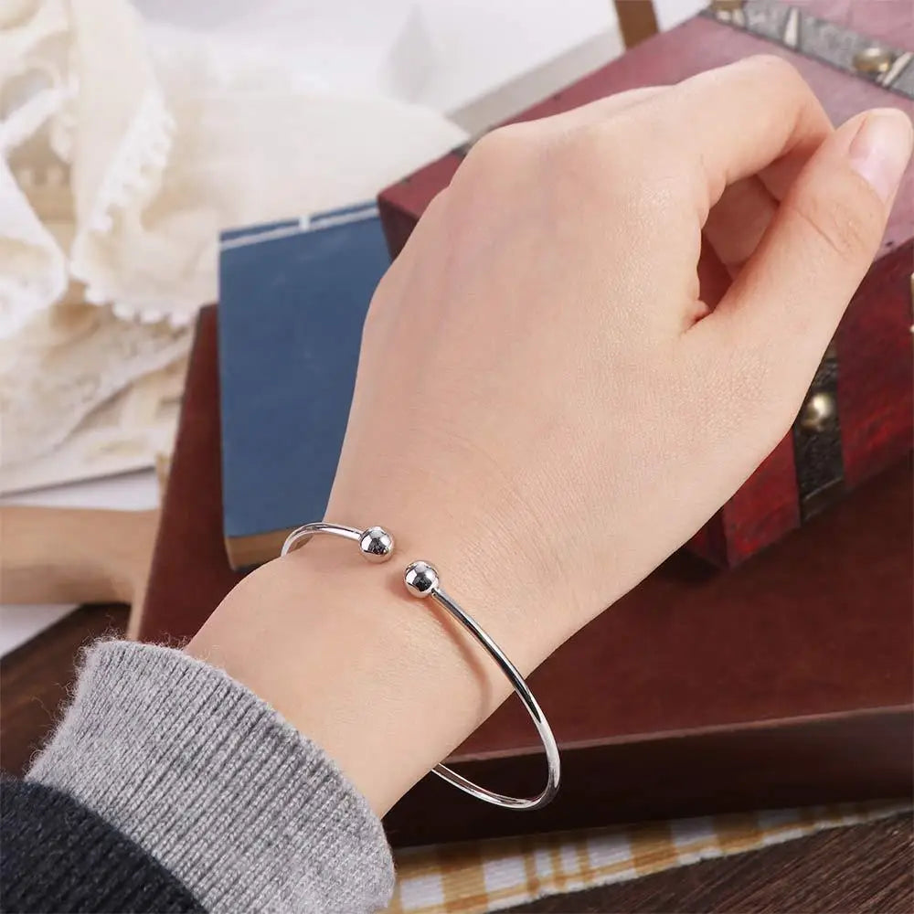 Trendy Silver Plated Gifts Bracelet Mens/Womens Fashion Jewelry Adjustable Bangles