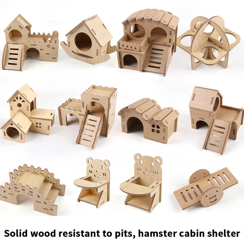Pet Hamster Toys Wooden Bridge Seesaw Swing Toys Small Animal Activity Climb Toy DIY Hamster Cage Accessorie