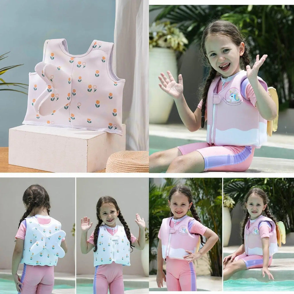 Girls Boys Swim Vest Toddler Baby Life Jackets For Kids swimming Activities Beginner Swimmer Floating Aid