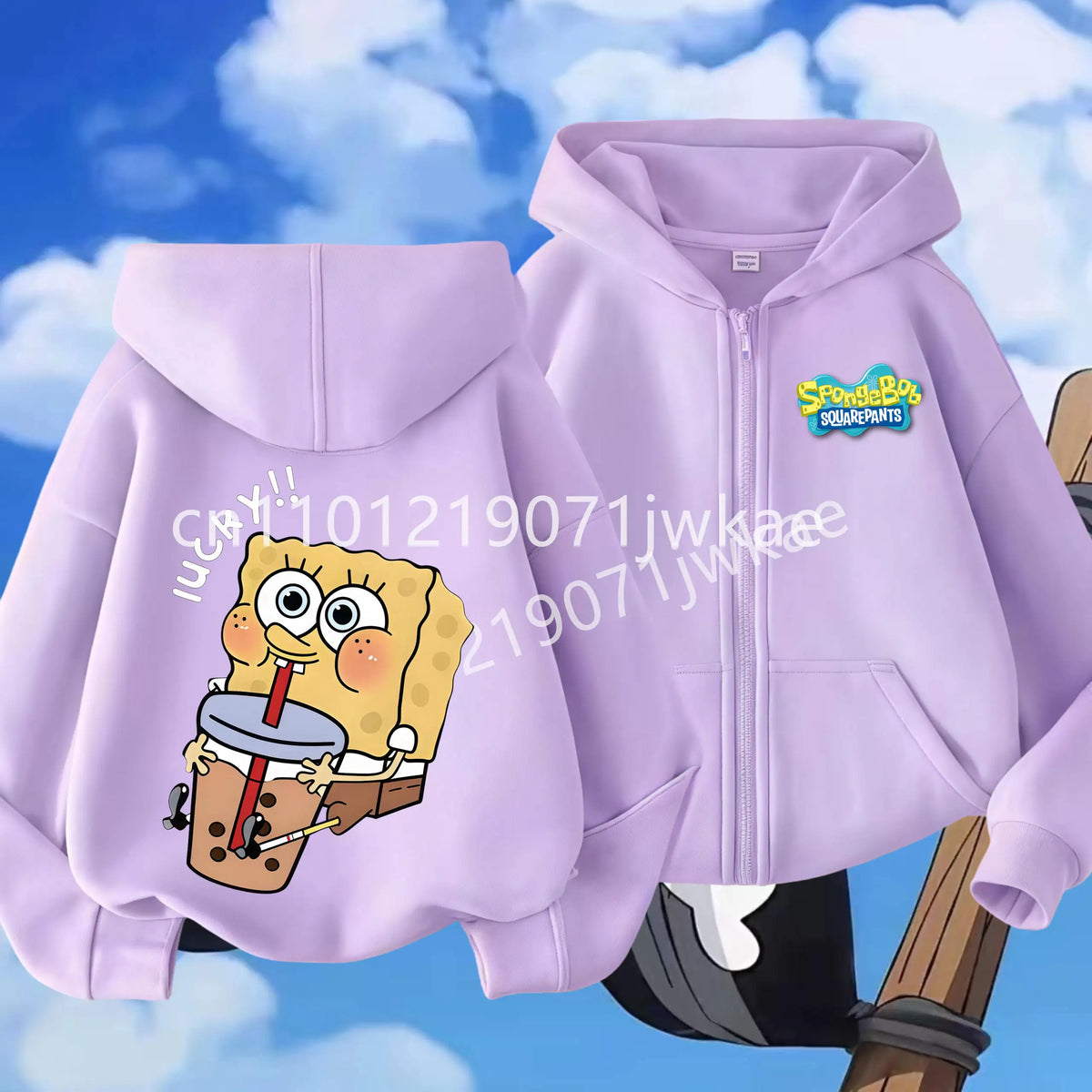 Hoodies Coat SpongeBob SquarePants Children Gifts Zipper Style Girls Boys Age 3-12 Kids Fashion Black Pink Fashion Sweatshirt