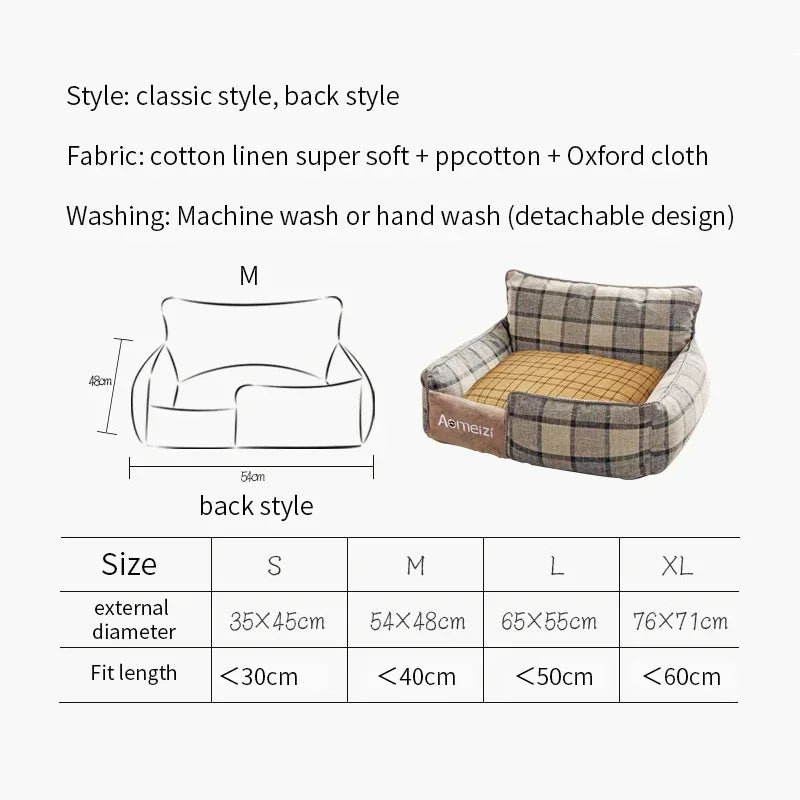 Warm Soft Pet Bed Removable Washable Sofa Cushion Pet Mat Indoor Kennel Sleeping House for Puppy Cat Dog Daily Pet Supplies