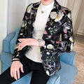 Spring Autumn New Male Sense of Design Leisure Outwea Fashion High-end Blazers Men's Korean-Style Slim-Fit Printed Suit Jacket r