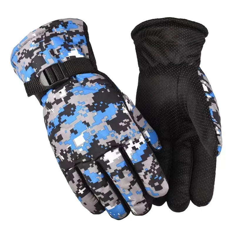 Leather Gloves for Men in Winter, Warm and Cold Resistant, Cycling Waterproof, Touch Screen, Motorcycle Windproof Gloves