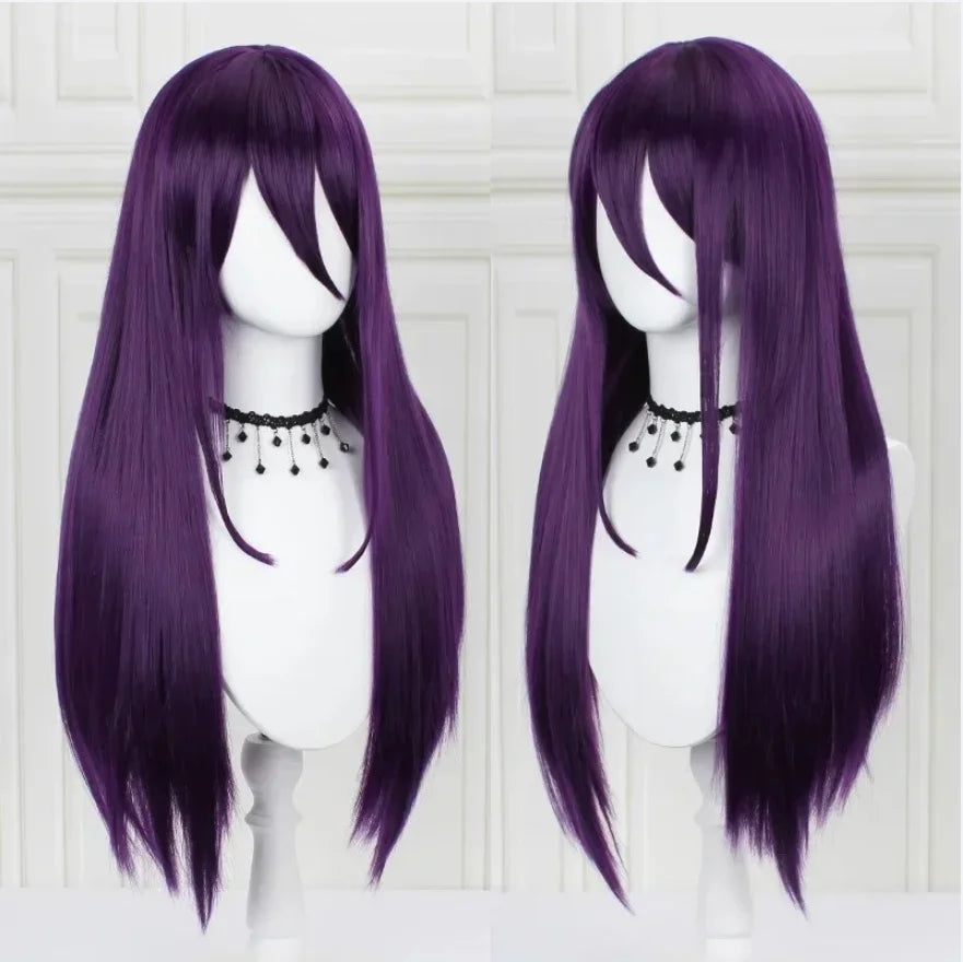 Women Anime Game Doki Doki Literature Club Yuri Monika Natsuki Sayori DDLC Long Straight Wig Party Synthetic Cosplay Wigs