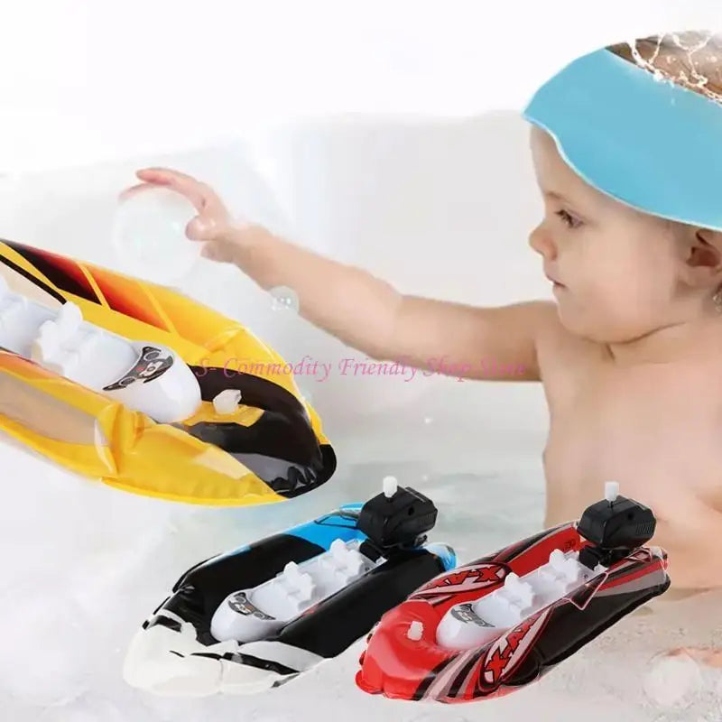 Kids Bathroom Set Shower Toys Cute Inflatable Boat Water Games Tool Water Toys for Kids Gifts Ship for Play Water Suppli