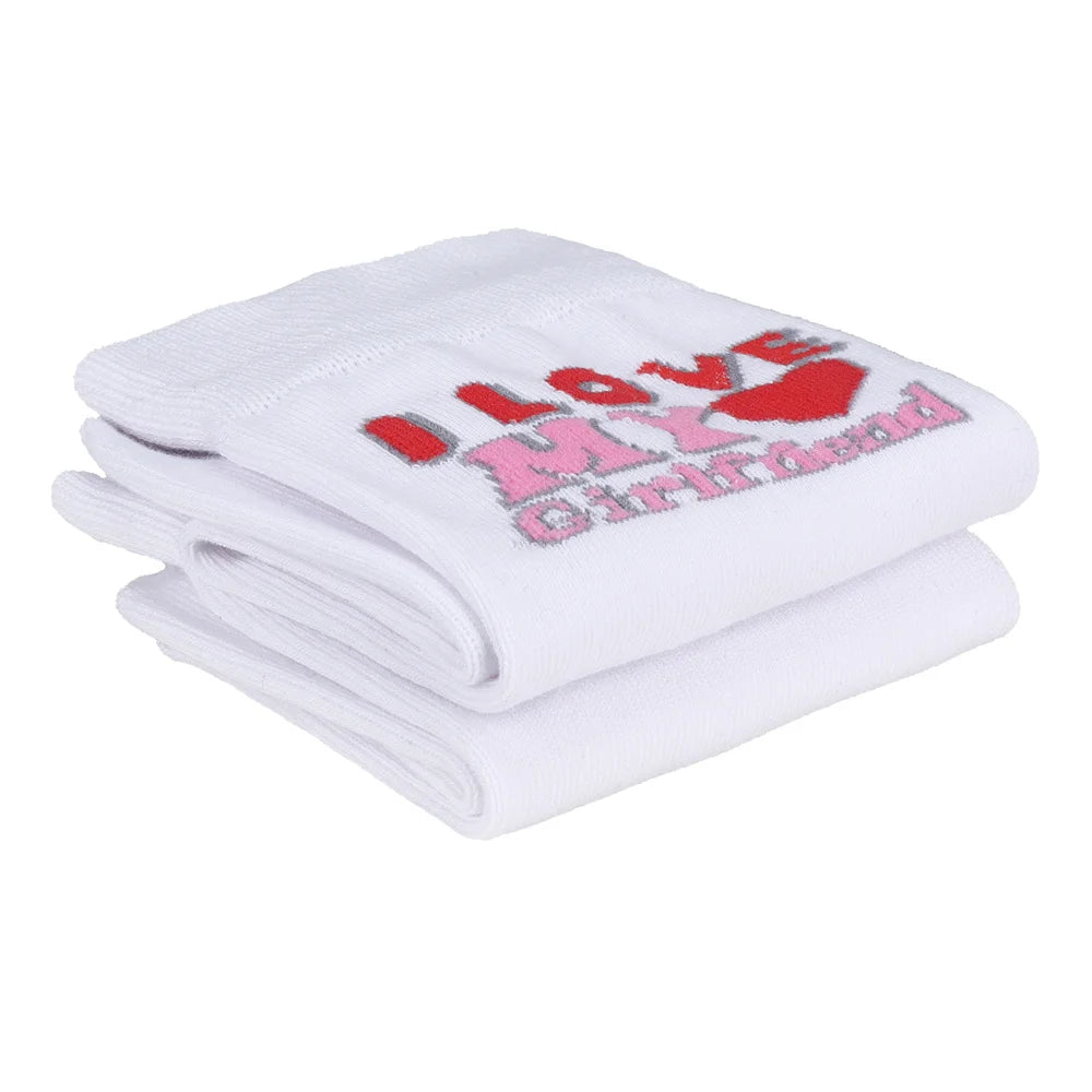 I Love My Girlfriend Boyfriend Men Women Fashion Socks Funny Stockings Valentines Day, Anniversary, Birthday Gift Ideas